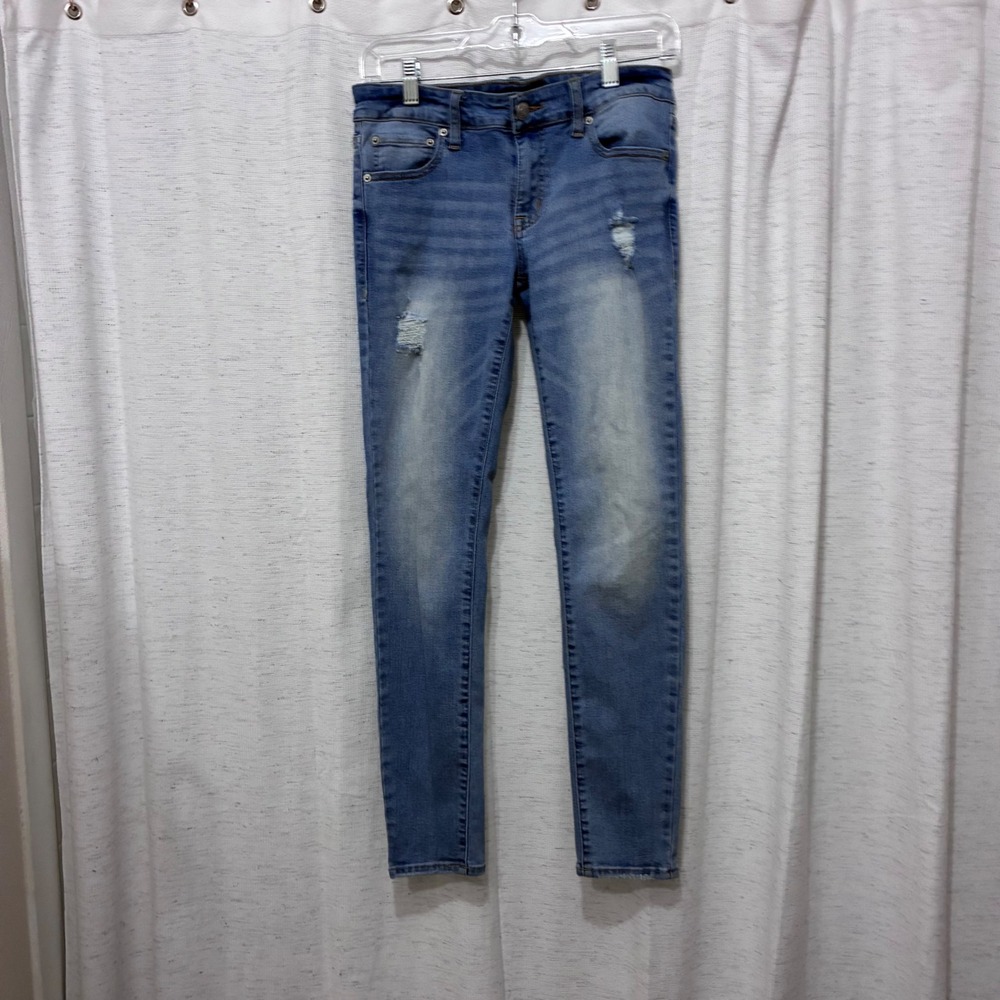 Aeropostale Womens Low Rise Skinny Distressed Jeans Medium Wash Size 6 Regular